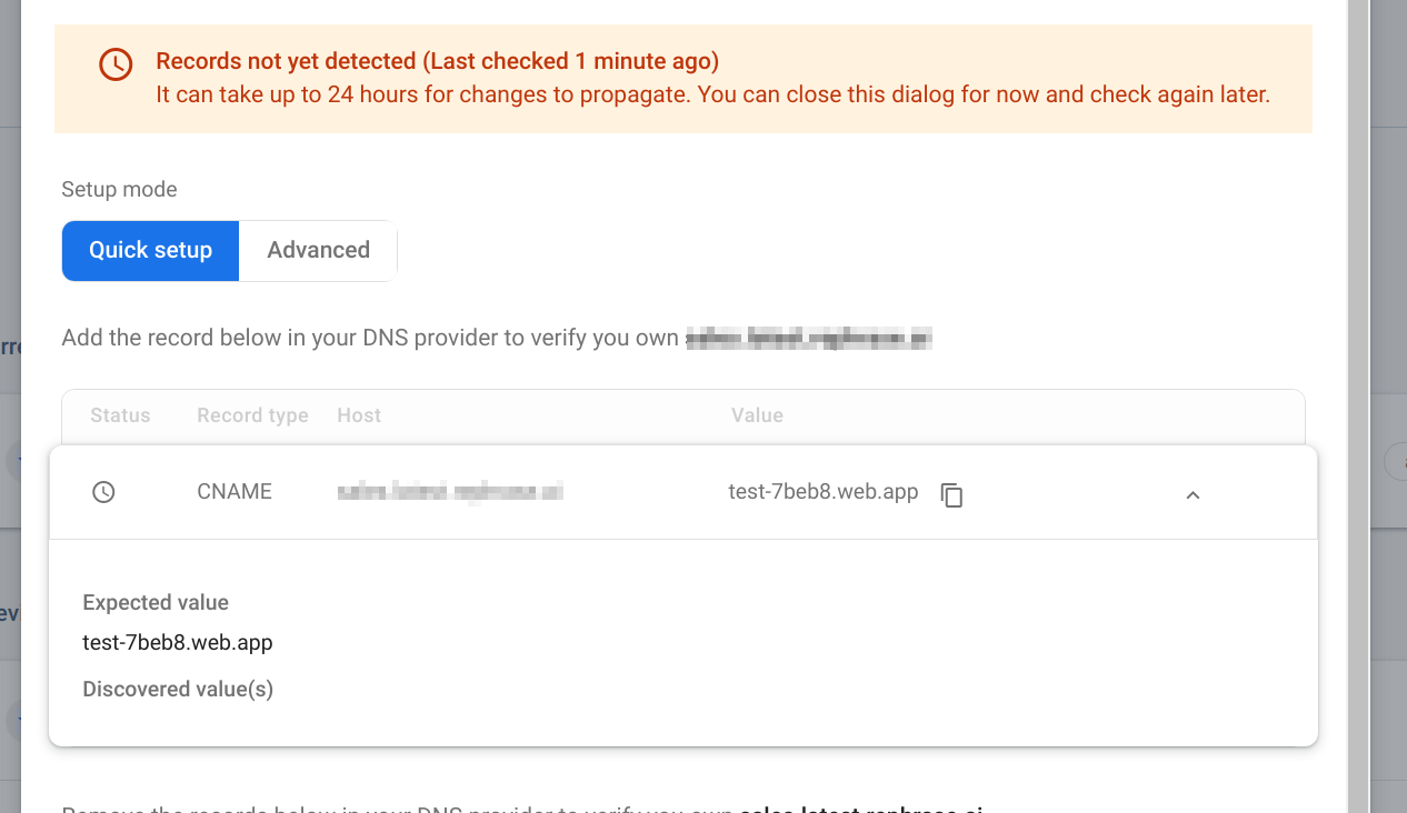 Firebase DNS Settings